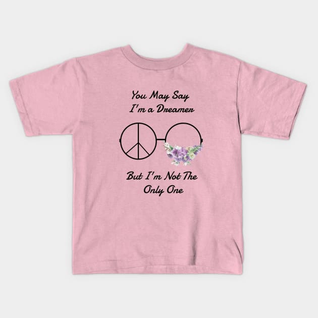 John Lennon Quote Kids T-Shirt by cerenalkan